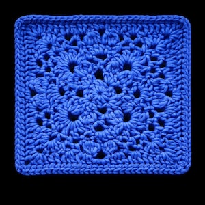 Beginner Crochet Tutorial Easy Instructions Pattern Gothic Granny Square Design Lacy Floral Motif Openwork Stitch Guide Red Yarn Example Afghan Block Pattern Blanket Making Project PDF Download Digital File Instant Access Written Directions