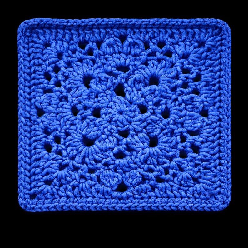Beginner Crochet Tutorial Easy Instructions Pattern Gothic Granny Square Design Lacy Floral Motif Openwork Stitch Guide Red Yarn Example Afghan Block Pattern Blanket Making Project PDF Download Digital File Instant Access Written Directions