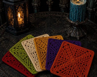 Gothic Crochet Pattern Pdf Digital Download Project Tutorial Intermediate Skill Level Granny Square Burnt Orange Afghan Blanket Motif