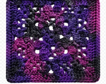 Gothic Granny Square Crochet Pattern Pdf Download Beginner Tutorial Easy Instructions Lacy Floral Motif Design Red Yarn Afghan Block Blanket