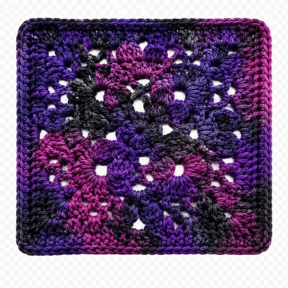 Gothic Granny Square Crochet Pattern Pdf Download Beginner Tutorial Easy Instructions Lacy Floral Motif Design Red Yarn Afghan Block Blanket