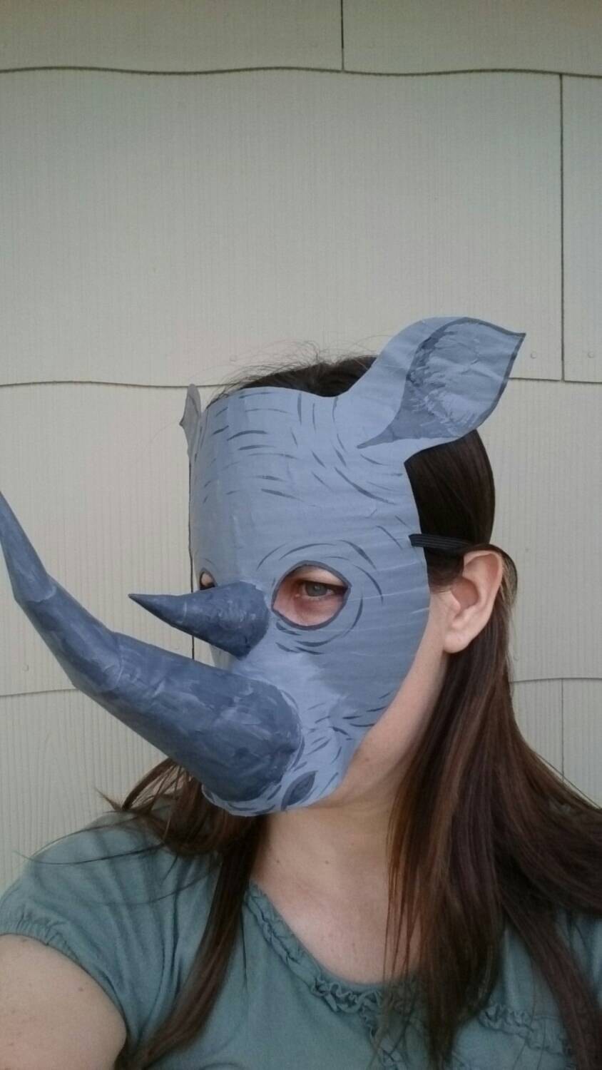 Rhinoceros Mask Rhinoceros Costume Etsy India