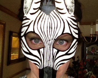 Zebra mask, zebra costume, zebra wall hanging