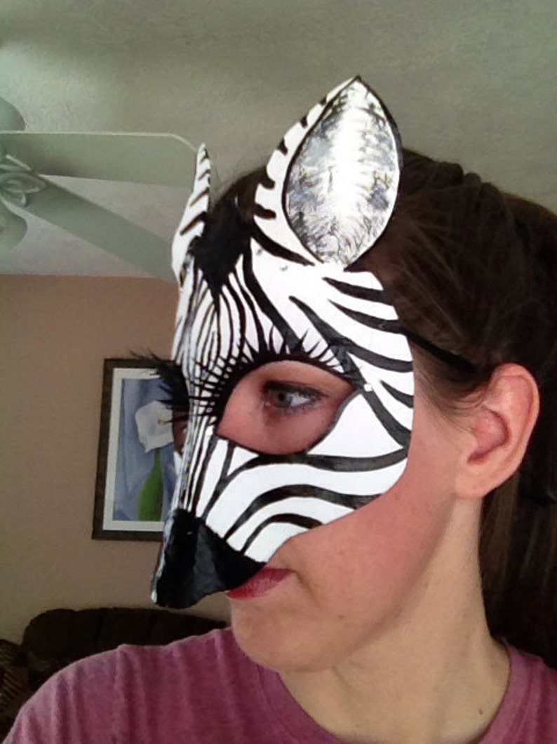 Zebra Mask Zebra Costume Zebra Wall Hanging Etsy