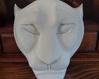 Unfinished lioness headpiece, lioness hunt dance
