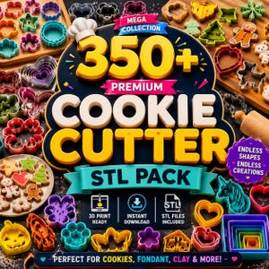 Lot de plus de 350 fichiers STL d'emporte-pièces, formes de pâtisserie imprimables en 3D, téléchargement numérique instantané