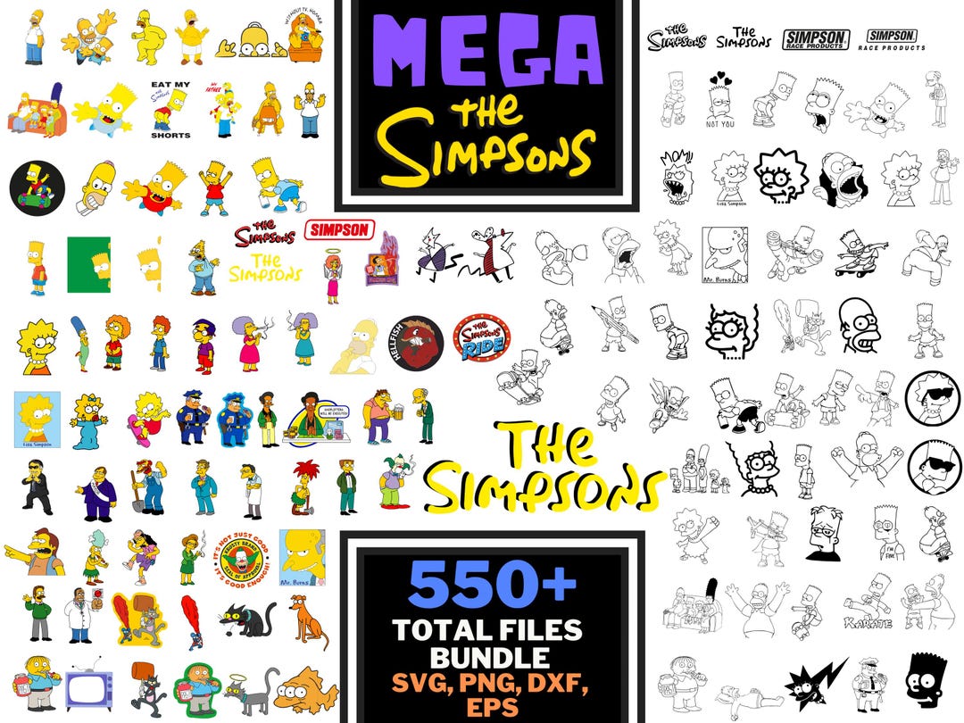 550+ Total Files Simpsons SVG PNG Bundle: Cricut Silhouette Cut Files ...