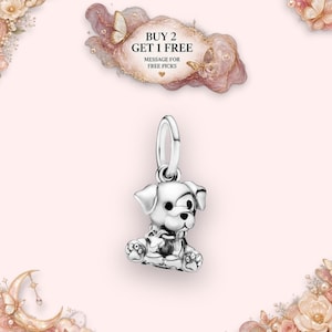 Labrador puppy hangertje, Europese slangenketting armband kraal en dames ketting hanger, 925 sterling zilver, leuk cadeau-idee voor de feestdagen