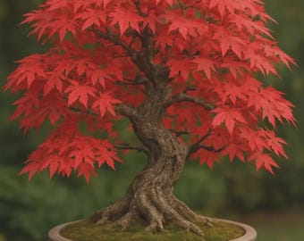 Japanese Red Maple Bonsai Live Plant | Rare Acer Palmatum Indoor Outdoor Ornamental Tree