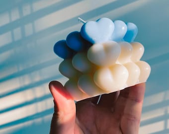 Handmade scented candle (hearts)