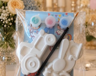 Kit per dipingere, bomboniere per feste, kit di pittura personalizzato per compleanno per bambini, bomboniere per celebrazioni, set creativo per dipingere la propria statuetta