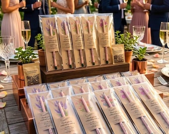 Matite personalizzate con semi per matrimoni, bomboniere per gli invitati, regali di ringraziamento, inviti "Save the Date".