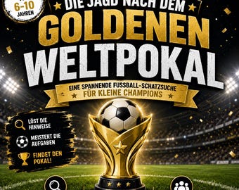 Fußball Schatzsuche Kindergeburtstag PDF | Schnitzeljagd Fußball | Schatzsuche Garten | Jagd nach dem Goldenen Weltpokal