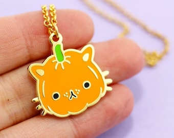 Pumpkin Kitty Necklace