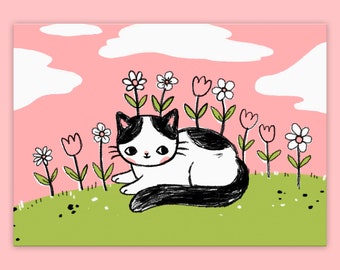 Cat Meadow Postcard