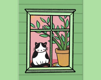 Window Cat Postcard