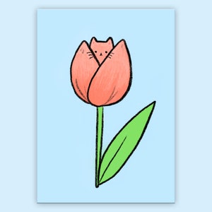 Tulip Kitty Postcard image 1