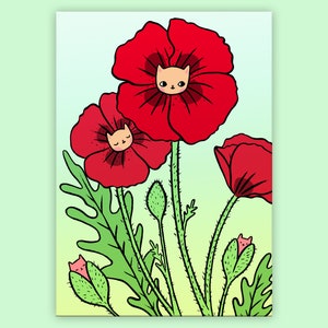 Poppy Kitty Postcard image 1