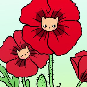 Poppy Kitty Postcard image 2