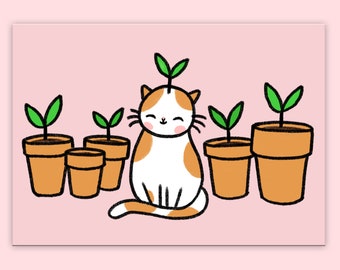 Sprout Kitty Postcard