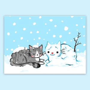 Snow Cat Postcard