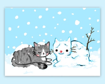 Snow Cat Postcard