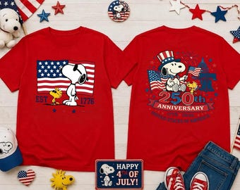Snoopy America 250th Anniversary Shirt, Peanuts 1776 2026 Patriotic Tee, 4th of July Comfort Colors Shirt
