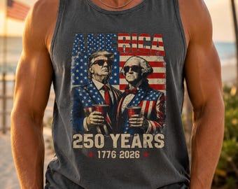 America 250th USA Anniversary Shirt, Funny Trump Washington Top, July Fourth Gift For Conservative Dad