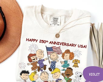 Snoopy America 250th Anniversary Shirt, Peanuts 1776 2026 Patriotic Tee, 4th of July Comfort Colors Shirt