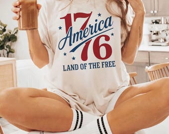 Comfort Colors America 1776 Land Of The Free Shirt, 250th Anniversary Tee, 4th Of July Independence Day Top, Patriotic Holiday Apparel
