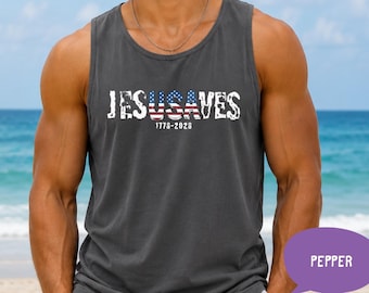 Comfort Colors® Jesus Saves Patriotic Christian T-Shirt, Faith American Tee