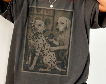 Comfort Colors Retro Dalmatian Dog Tattoo Artist Funny Meme Graphic T-Shirts Vintage