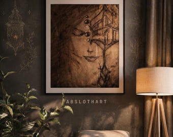 Custom Handmade Portrait Woman from photo original Art small painting Unique Wall Decor personalized Commission for living room entryway bar