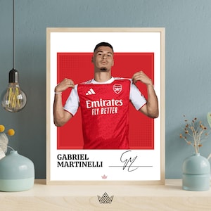 Poster artistico di Gabriel Martinelli per l'Arsenal