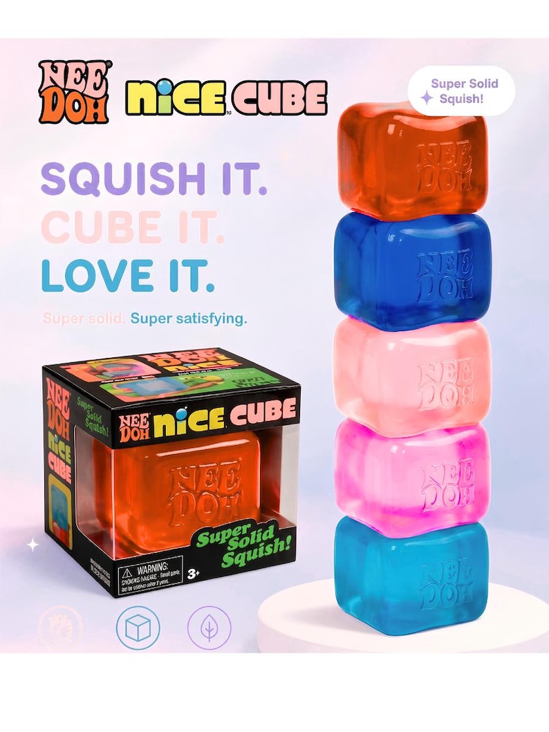 NeeDoh Nice Cube Squishy Toy | Stress Relief Fidget Ball image 2
