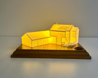 Custom 3D House Lamp | Mini-Home Display Piece | Housewarming Gift