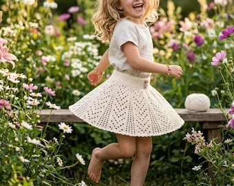 Crochet Lace Skirt Pattern, Summer A-Line Skirt, Toddler & Adult Sizes (PDF)