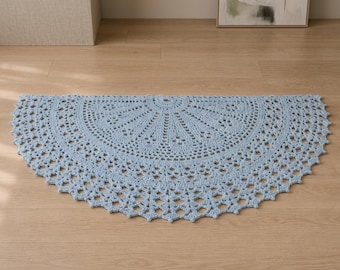 LUNA Half Moon Lace Rug Crochet Pattern, Elegant Semicircle Mat (PDF)