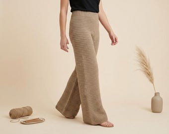 Modello PDF per pantaloni all'uncinetto / Pantaloni da casa a gamba larga in stile boho (download digitale)