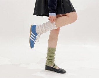 Knit Ribbed Leg Warmers, Slouchy Ballet Dance Boot Cuffs (Crochet Pattern)