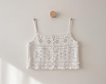 Lace top crochet pattern easy summer blouse PDF download