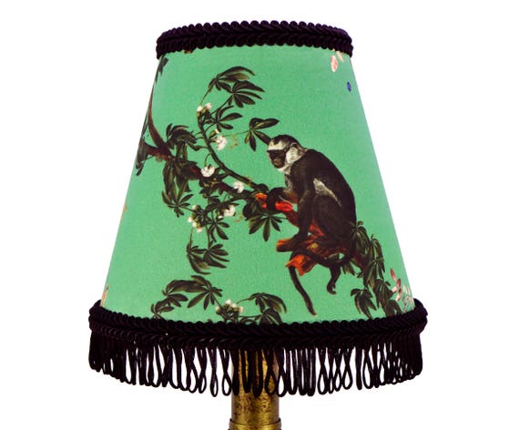 Monkey Print Small Fringe Lampshade Or Chandelier Shade Uk Monkey Print Small Fringe Lampshade Or, Fringe Lampshade Uk