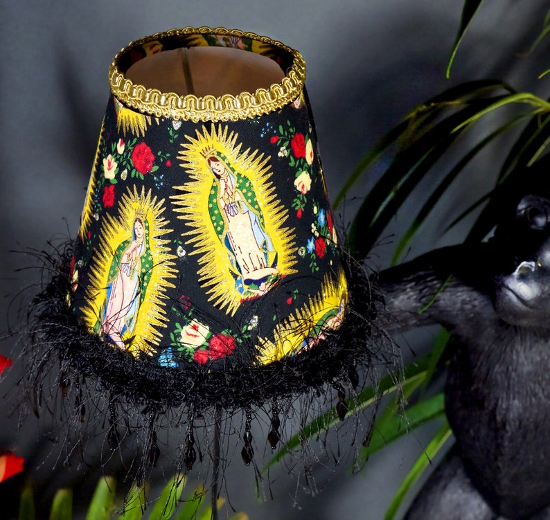 Virgen de Guadalupe Rara Mexicana Lámpara Negra o Lámpara de Etsy México