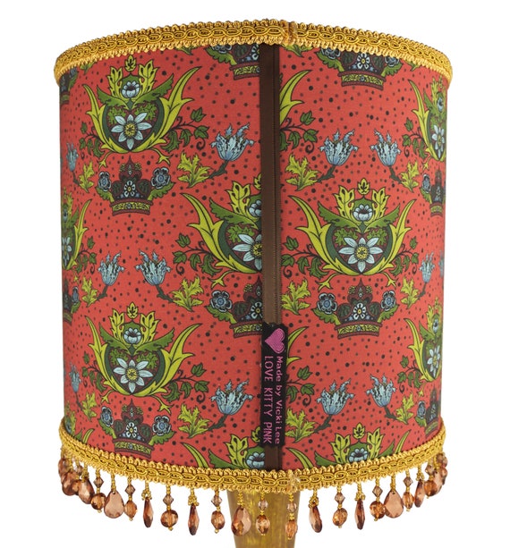 William Morris Inspired Beaded Lamp Shade Or Ceiling Lampshade Etsy