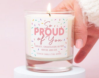 Personalised Congratulations Candle, Well Done Gift, Congratulations Gifts, New Job Gift, New Home Gift, So Proud of You, Driving Test Gift