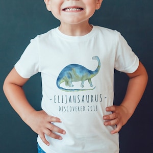 Personalised Boys Dinosaur T-shirt, Child's Dinosaur Top, Kids Dinosaur T-shirt, Dinosaur Gift, Boys Dinosaur Tops, Children's Top, Dinosaur