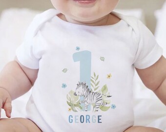Camiseta personalizada para primer cumpleaños, chaleco safari para bebé, body para bebé de un año, body para bebé, chaleco para bebé de un año, chaleco safari para bebé, jungla