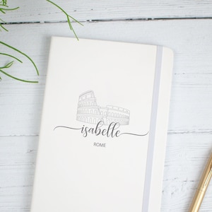 Personalised Rome Notebook, Rome Travel Journal, Travel Journal, Notebook, Name Journal, Italy Theme Diary, Travel Gift, Journals, Book