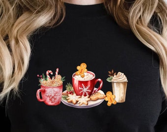 Personalised Christmas Drink Sweater, Hot Chocolate Xmas Jumper, Christmas Hot Drink Clothing, Christmas Drinks Top, Fun Sweater, Funky