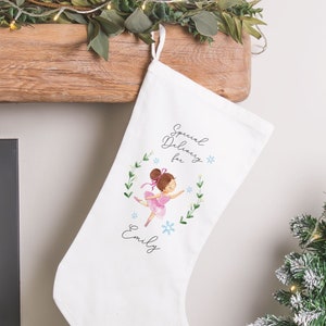 Personalised Ballerina Christmas Stocking, Ballerina Theme, Child Stocking, Girls Stocking, Ballerina Nutcracker Stocking, Christmas Décor,